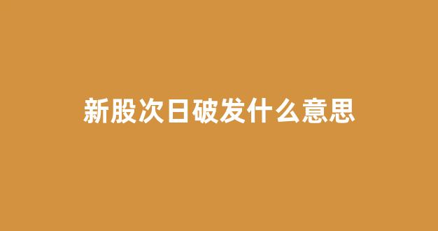 新股次日破发什么意思(新股首日破发股票)_https://www.luoxuangg888.com_上交所_第1张