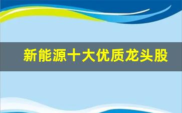新能源十大优质龙头股票(新能源龙头股排名前十)_https://www.wanyuyiyao.com_上交所_第1张