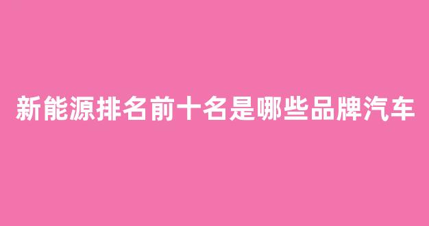 新能源排名前十名是哪些品牌汽车(新能源车排名前十名车标)_https://www.wanyuyiyao.com_科创板_第1张