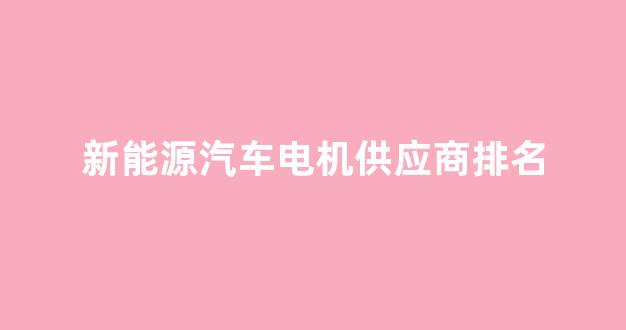 新能源汽车电机供应商排名(国内新能源车电机供应商)_https://www.hn-life.com_创业板_第1张