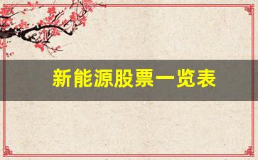 新能源股票一览表(新能源板块股票一览表)_https://www.shshucaipeisong.com_上交所_第1张