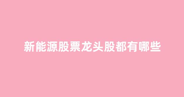 新能源股票龙头股都有哪些(新能源股票一览表)_https://www.hhem8.com_上交所_第1张