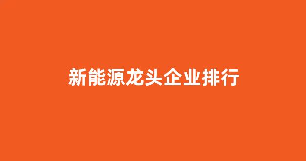 新能源龙头企业排行(新能源龙头企业排行榜)_https://www.jnskb.com_效果图_第1张