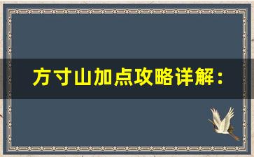 方寸山加点攻略详解：方寸山加点攻略指南-第1张图片-我的生活随想