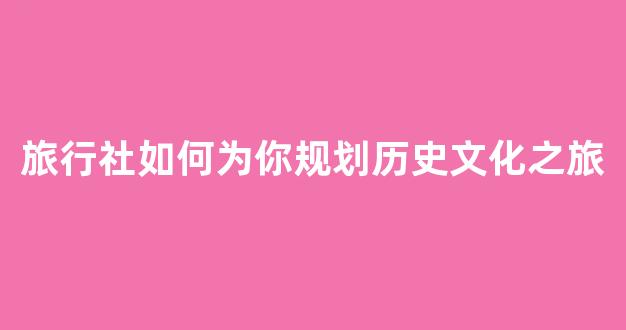 旅行社如何为你规划历史文化之旅(如何让旅行社有更大的价值)