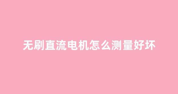无刷直流电机怎么测量好坏(无刷直流电机怎么测量好坏的)_https://www.ljyuan-tech.com_深交所_第1张
