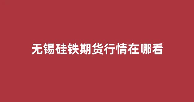 无锡硅铁期货行情在哪看(硅铁期货上市时间)_https://www.hhem8.com_深交所_第1张