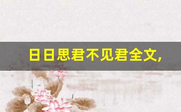 日日思君不见君全文,日日思君不见君讲了什么,日日思君不见君经典句子-第1张图片-我的生活随想