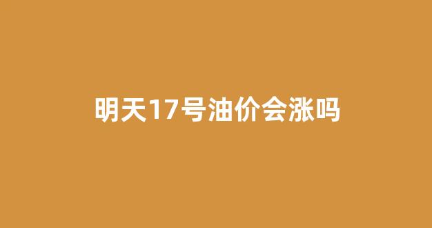 明天17号油价会涨吗_17号几点调整油价
