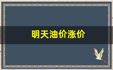 明天油价涨价-明天起油价上涨