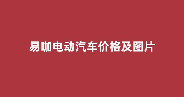 易咖电动汽车价格及图片(易咖电动汽车官方网站)_https://www.nalian8.com_北交所_第1张