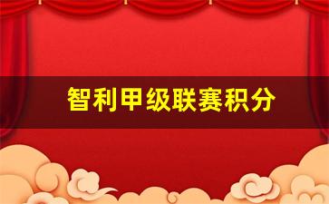 智利甲级联赛积分-智利足球甲级联赛