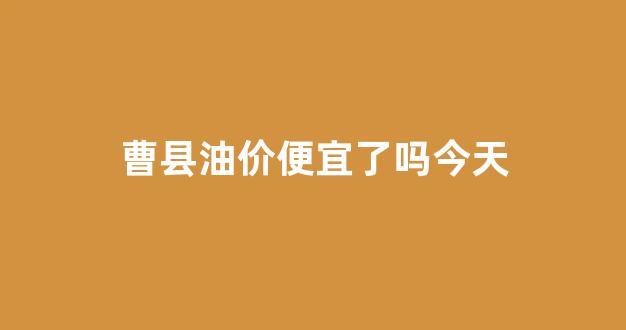 曹县油价便宜了吗今天_曹县加油站实时油价