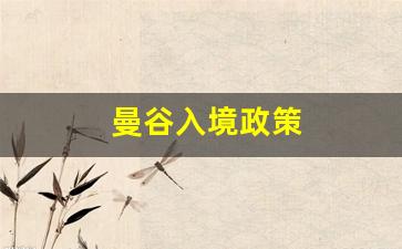 曼谷入境政策(泰國曼谷入境24小時報道)