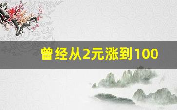 曾经从2元涨到100元的股票_https://www.tuogunzhijia.com_原油期货_第1张
