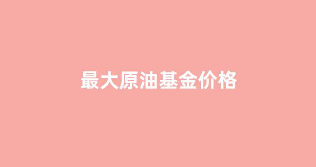 最大原油基金价格_原油基金走势预测