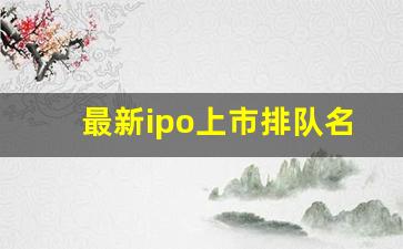 最新ipo上市排队名单(最新ipo上市排队名单湖北)_https://www.heiljjianzu.com_北交所_第1张