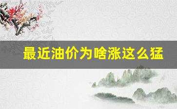 最近油价为什么疯涨-最近油价为啥涨这么猛
