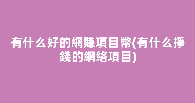 有什么好的網賺項目幣(有什么掙錢的網絡項目) - 嚴選資源大全
