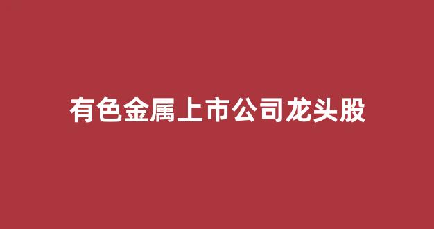 有色金属上市公司龙头股(有色龙头股票前三位)_https://www.hhem8.com_科创板_第1张