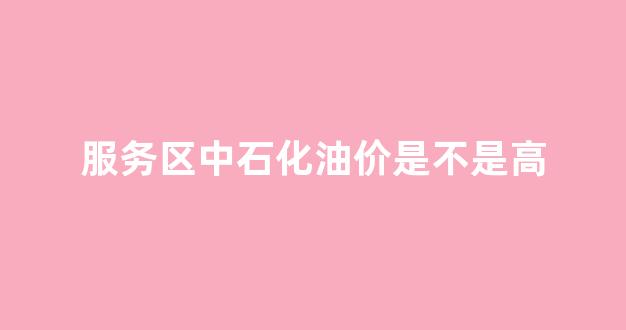 服务区中石化油价是不是高_服务区有中石化加油站吗