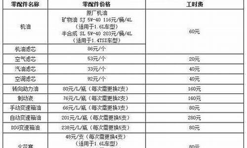 朗逸汽车保养报价_朗逸汽车保养报价表