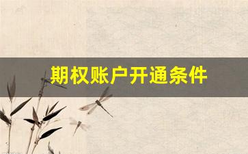 期权账户开通条件(期权账户开通条件要求)_https://www.shshucaipeisong.com_上交所_第1张