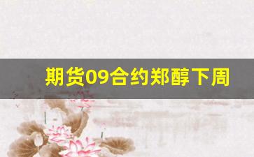 期货09合约郑醇下周行情(期货郑醇2001交割月是哪天)_https://www.fzdzcxj.com_上交所_第1张