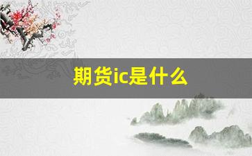 期货ic是什么(期货ic是什么合约)_https://www.dcjwmf.com_中金所_第1张