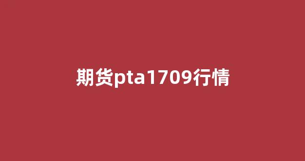 期货pta1709行情(pta2001期货行情)_https://www.ccit-cctv.com_上交所_第1张