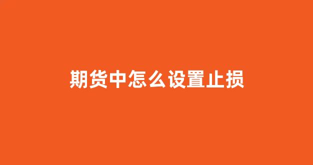 期货中怎么设置止损(期货怎么设置止损点)_https://www.xzdzcjn.com_北交所_第1张
