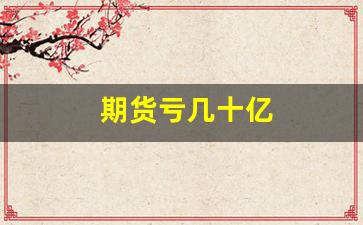 期货亏几十亿(期货亏损几十万)_https://www.fzdzcxj.com_创业板_第1张