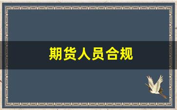 期货人员合规(期货公司合规)_https://www.gfdzclz.com_深交所_第1张