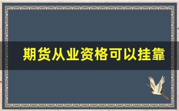 期货从业资格可以挂靠吗_https://www.hangfeite.com_北交所_第1张
