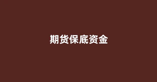 期货保底资金(期货保底资金什么意思)_https://www.fzdzcxj.com_北交所_第1张