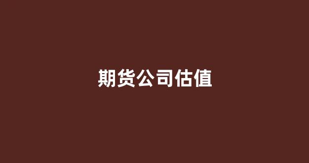 期货公司估值(期货公司估值多少)_https://www.nalian8.com_深交所_第1张