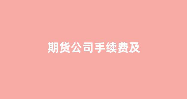 期货公司手续费及(期货公司手续费及成本)_https://www.hhem8.com_北交所_第1张
