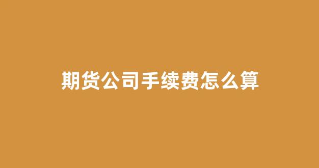 期货公司手续费怎么算(期货公司手续费排名)_https://www.taocizhiliang.com_装修流程_第1张