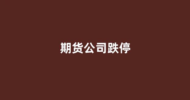 期货公司跌停(期货跌停第二天会怎么开盘)_https://www.fzdzcxj.com_深交所_第18张