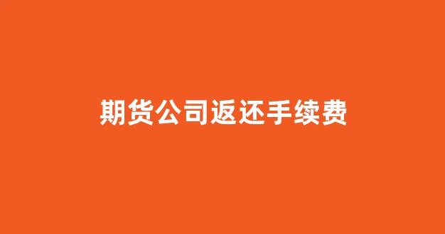 期货公司返还手续费(期货公司返还手续费条件)_https://www.gfdzclz.com_上交所_第1张