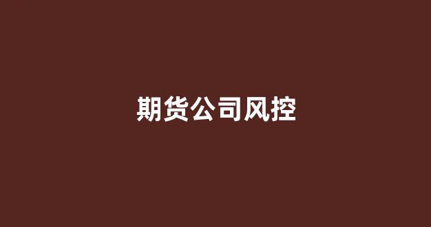 期货公司风控(期货公司风控岗位)_https://www.gfdzclz.com_创业板_第1张