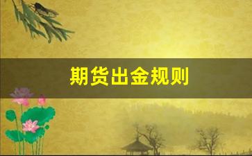 期货出金规则(期货交易出金)_https://www.wguangz.com_大商所_第1张