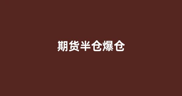 期货半仓爆仓(期货半仓是什么意思啊)_https://www.fzdzcxj.com_深交所_第1张