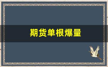期货单根爆量(期货一手爆仓)_https://www.fzdzcxj.com_北交所_第1张
