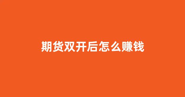 期货双开后怎么赚钱(期货双开操作)_https://www.qgjzrcxxzxpt.com_中金所_第1张