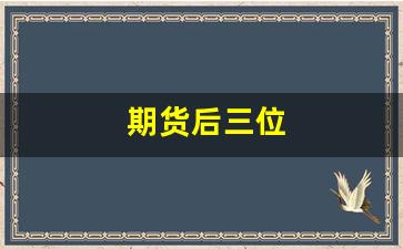 期货后三位(期货三根线代表什么)_https://www.xzdzcjx.com_上交所_第1张