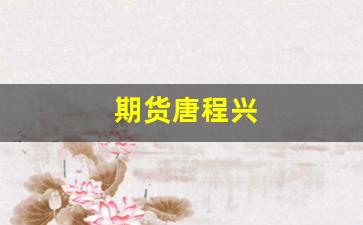 期货唐程兴(期货部程莘)_https://www.dcjwmf.com_郑商所_第1张