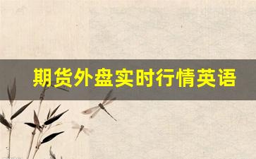 期货外盘实时行情英语(期货外盘实时行情哪个app好)_https://www.cangshenghg.com_财经新闻_第1张