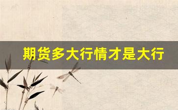 期货多大行情才是大行情_https://www.huakunhengjia.com_金融资讯_第1张
