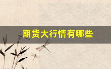 期货大行情有哪些(期货行情大盘)_https://www.taocizhiliang.com_设计报价_第1张